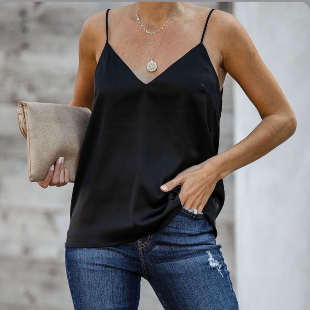Black V-neck Cami